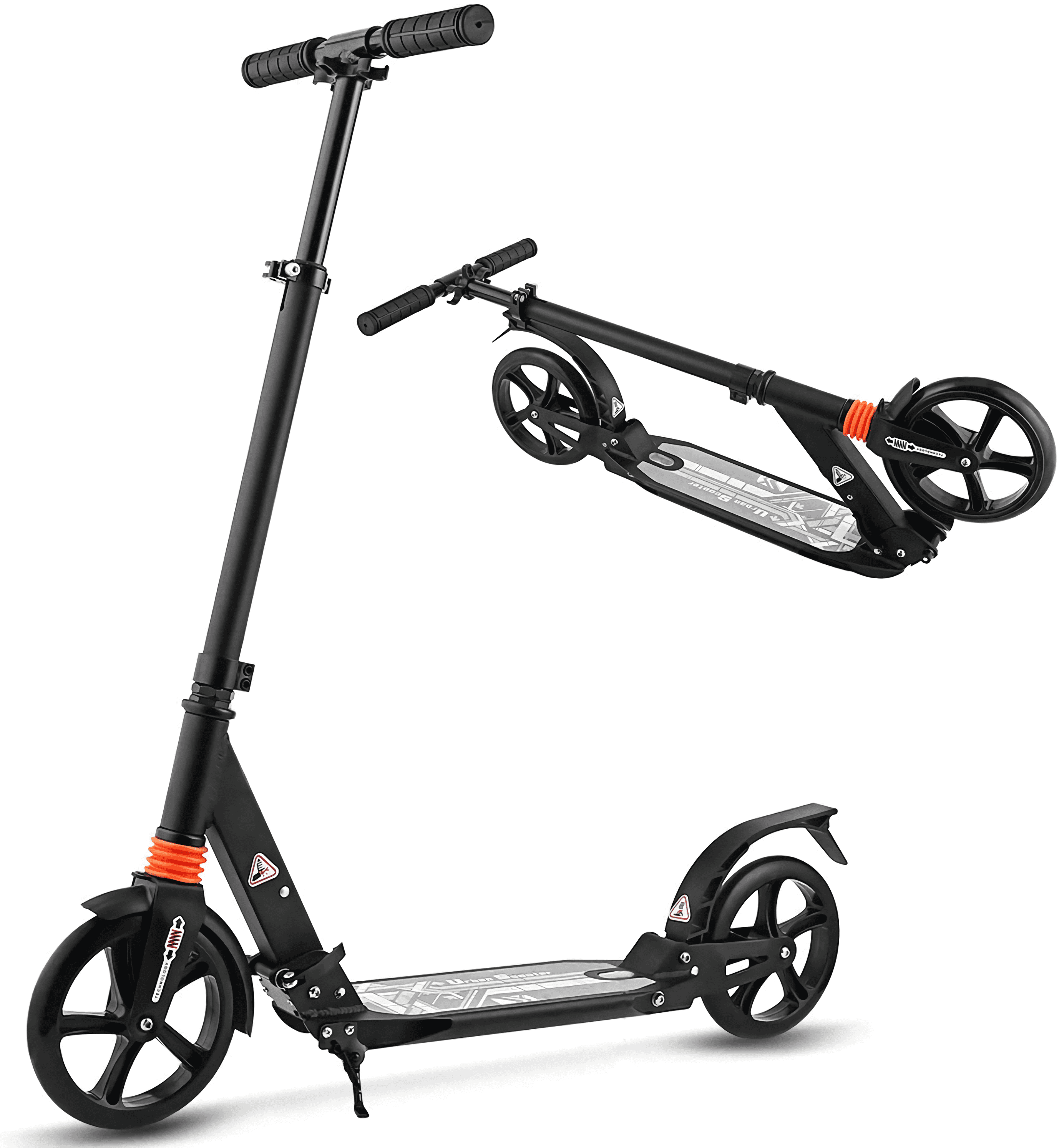 Details about / Adult Folding Kick Scooter W// Dual Suspension,Hight-Adjustable 200mm Big Wheels