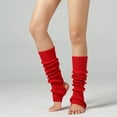 thumbnail image 3 of Calentadores de piernas Wosthever mujer calcetines térmicos talón abierto rojo brillante, 3 of 5