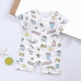 thumbnail image 2 of TOWED22 Newborn Baby Boy Easter Outfit Short Sleeve Print Jumpsuit Newborn Summer Romper Shortalls Sky Blue,18-24 M, 2 of 4