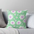 thumbnail image 6 of Ryan; Cute Pastel Daisy Flower Leaf Design Throw Pillow Cover 45x45cm – Soft Green Purple Floral Cushion for Bedroom & Living Room, 6 of 7
