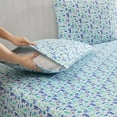 thumbnail image 2 of Elite Home Microfiber Coastal Bed Sheet Set, Queen, Clearwater Aqua, 2 of 5