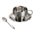 thumbnail image 1 of café, té acero inoxidable 170 ml, vajilla para café con leche, zumo, té para hogar y oficina con juego platillos,, 1 of 8