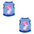 thumbnail image 3 of Greeniant Clothing T-shirt Summer Vests Pattern Stripes Printing Accessories Beauty Round Apparel Costume for Pet Dogs Teddy azul SG 2Conjunto, 3 of 6