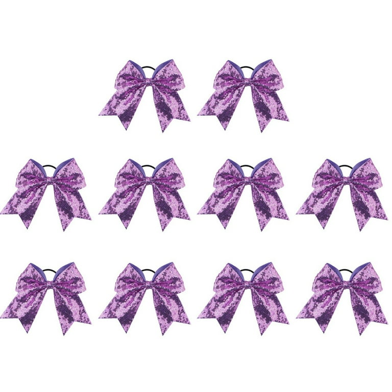 NEW PINK & WHITE GLITTER Cheer Bow Pony Tail 3 Inch Ribbon Girls  Cheerleading