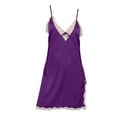 thumbnail image 5 of ZSQDM Women's Nightgowns Women's Nightwear Spaghetti Strap Nightgown Chemise Purple XXXL, 5 of 7