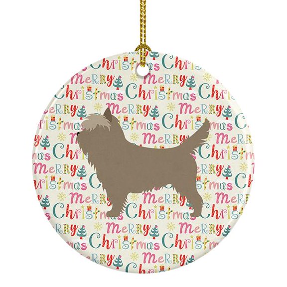 Cairn Terrier Merry Christmas Ceramic Ornament 2.8 in x 2.8 in