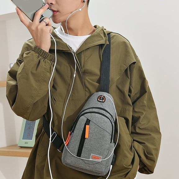 100Fens Crossbody Bag Men'S Watertight Material Chest Bag Multifunctional Sports Outdoor Leisure Shoulder Backpack Messenger Bag