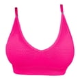 thumbnail image 3 of Alun Wirefree Seamless Comfort Bra for Women Soft Support Everyday Wear Lightly Lined T-Shirt Bra Fashion Texture Design Breathable Fabric and Back Sport Bralettes Hot Pink L, 3 of 3