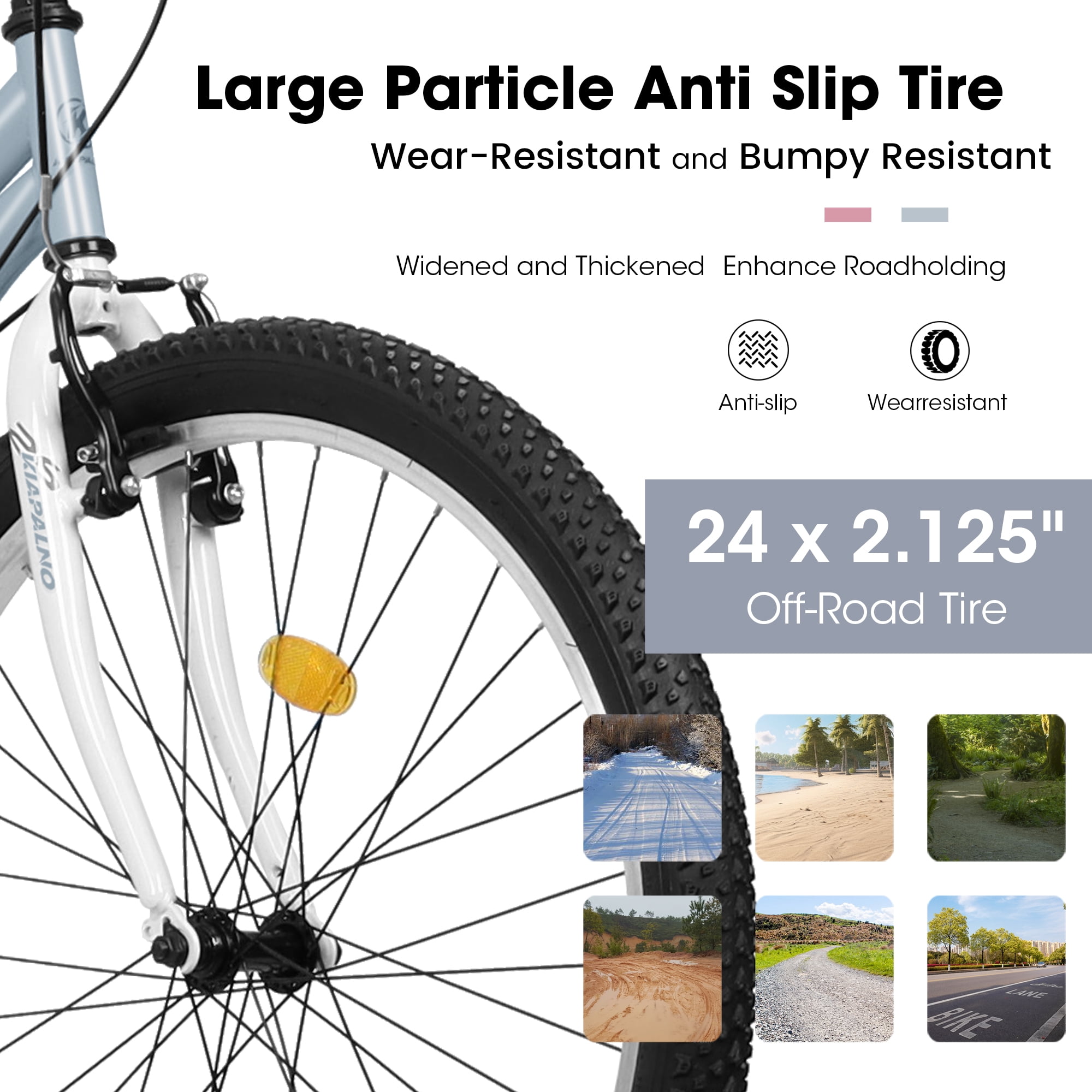 Ambifirner Classic Mountain Bike for Adult: 21 Speeds Aluminum Frame/High-Carbon Steel Frame, Front Suspension Sport Bike, Adult Teens Bicycle for City Commuters