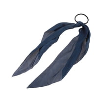 Unique Bargains 1 Pc Solid Triangle Ribbon Hair Elastic Band Navy Blue