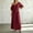 Wine, variant on Women A-Line Maxi Dress BseitkotWomen One Shoulder Puff Sleeve Solid Color A-Line Maxi Casual Dress with Pockets White M