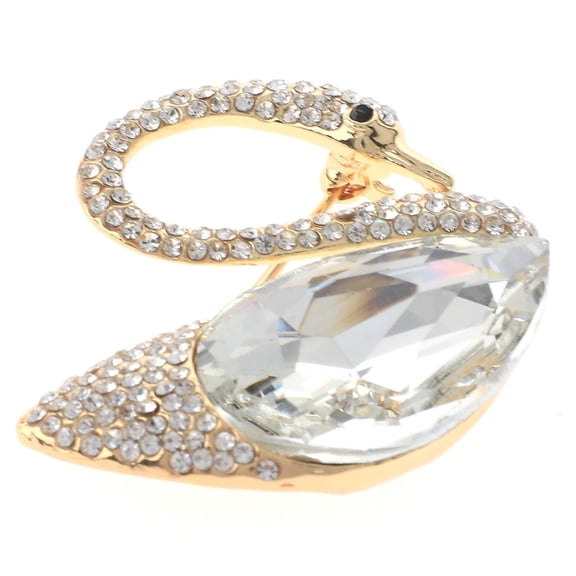 Rhinestone Swan Brooch