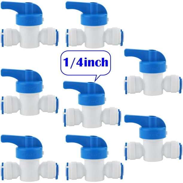 8 Pcs Inline Faucet/Shutoff Valve/Isolation Valve for 1/4" LDPE Fridge