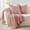 Dusty Pink, variant on Fleece Throw Blanket & Corduroy Pillow Set – Cream White 50"x60" Fluffy Striped with 18x18 Inserts & Covers