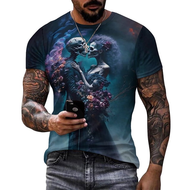 Camiseta con gráfico del Día de los muertos de calavera mexicana para hombres y mujeres, ropa de Graffiti, camisetas góticas de terror, ropa de calle de moda, camisetas