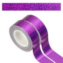 Uxcell 2 Roll Prism Tape, 15mm Self-Adhesive Holographic Reflective Decorative Tape for Crafts DIY Gift Packaging Art Scrapbook Wrapping Wall Decor, Purple