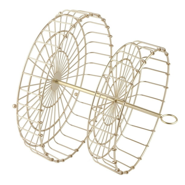 Cesta de Frutas, 2 Niveles Resistentes a la CANASTA DE ALMACENAMIENTO DE FRUTAS DORADAS DE 30,3 cm de longitud para la fiesta