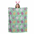 thumbnail image 2 of Throw Blanket Fleece Throw Blanket 50x80in, Easter Eggs Colorful Floral Soft Lightweight Bed Blankets Retro Spring Green Back Fuzzy Couch Blankets for All Season, 2 of 9