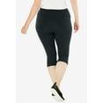 thumbnail image 2 of Woman Within Plus Size Stretch-Cotton Knit Pull-On Capri Leggings, 2 of 6