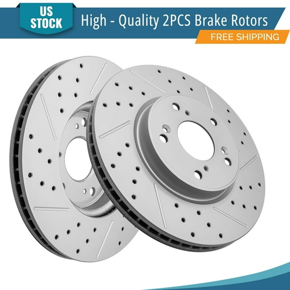 YXPCARS 2PCS Front Brake Rotors(120.40086), Drilled & Slotted Disc Rotors Kit for Honda Accord