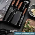 thumbnail image 6 of MDHAND 6-Piece Professional Kitchen Knife Set, High Carbon Stainless Steel Forged, for Chef Cooking Cutting Slicing, Brown, 6 of 11