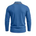thumbnail image 5 of GEWSEY Mens Polo Shirt Long Sleeve Casual Button Dress Knit Golf Polo Shirt (Blue, M), 5 of 5