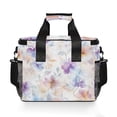 thumbnail image 7 of FORMRS Insulated Cooler Bag 24 Cans Capacity Soft Leakproof Lunch Box with Side Pockets, Purple Flower Pattern, 7 of 7