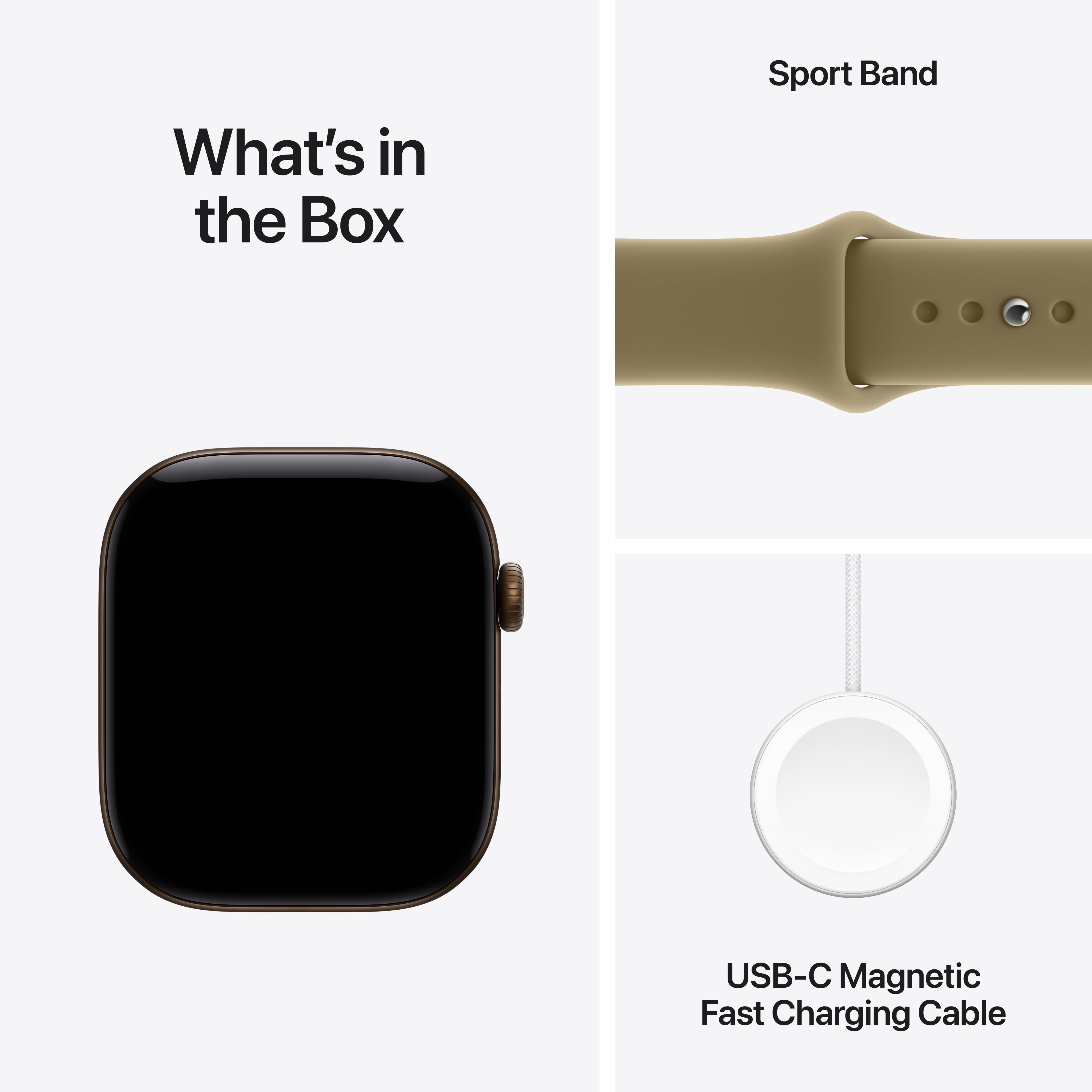 Apple Watch Series 12 GPS 46mm Dark Bronze Aluminum Case with Olive Sport Band - S/M