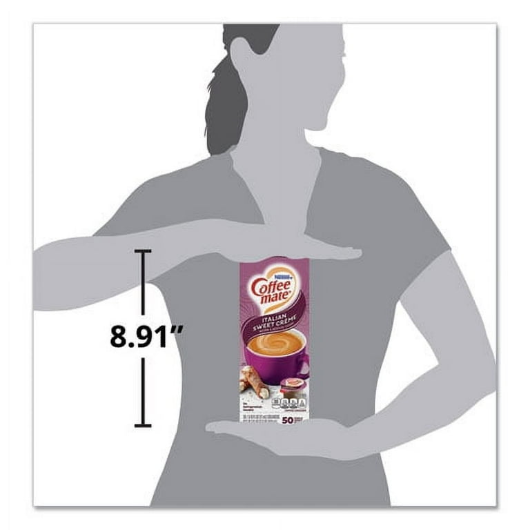 Liquid Coffee Creamer, Italian Sweet Creme, 0.38 oz Mini Cups, 50/Box Liquid Coffee Creamer, Italian Sweet Creme, 0.38 oz Mini Cups, 50/Box