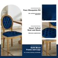 thumbnail image 6 of DONICK French Upholstered Dining Chairs,Farmhouse Round Back Tufted Solid Wood For Kitchen,Restaurant(Velvet,Blue,Set of 4), 6 of 8