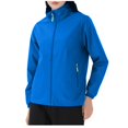 thumbnail image 2 of Lovskoo Women's Rain Jacket Technical Casual Waterproof Windbreaker Outdoor Couples Thin Jacket Lapel Zipper Loose Soft Top Long Sleeve Hooded Coat/Jacket Blue, 2 of 9