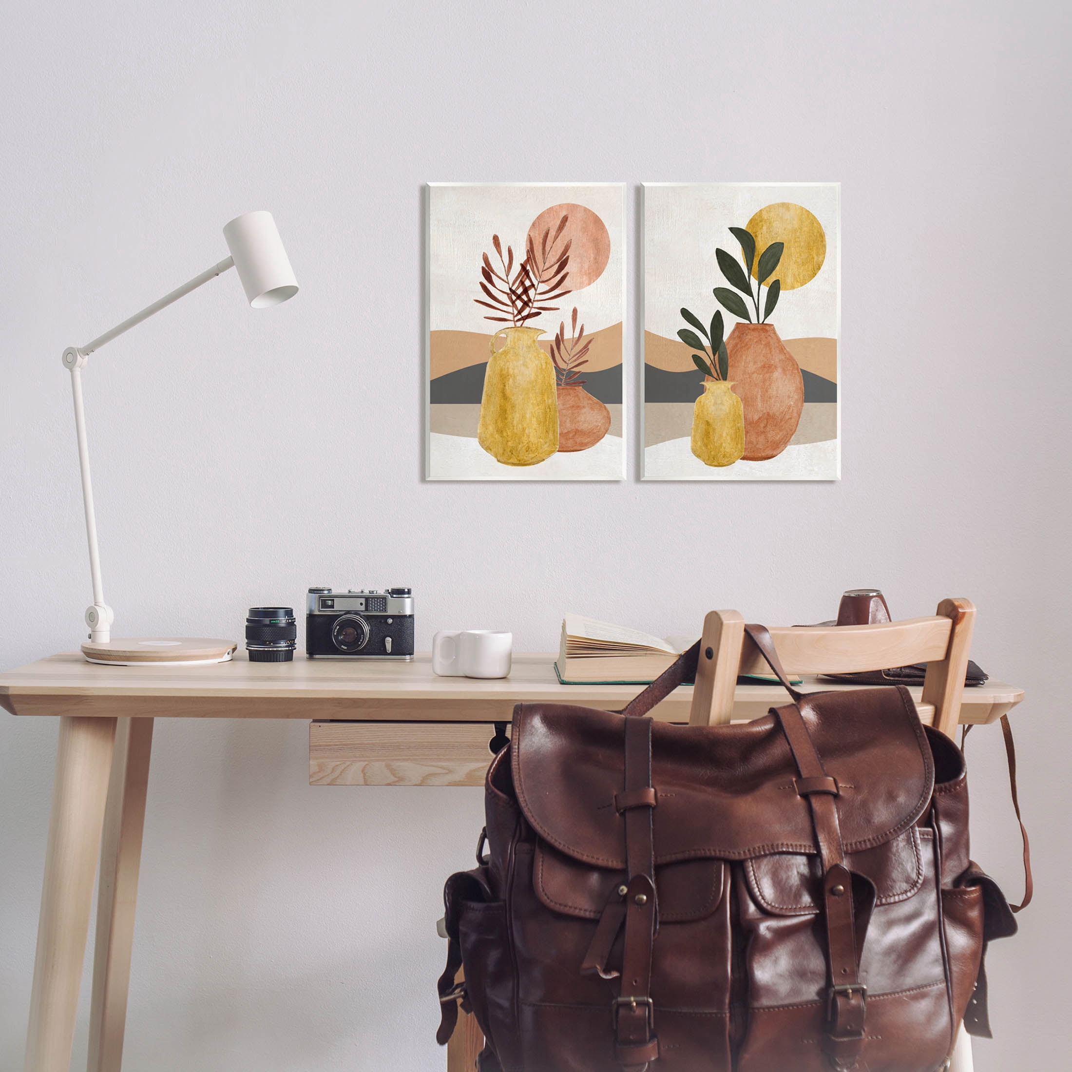 Boho Botanical Sprigs Landscape Botanical & Floral Graphic Art Unframed Art Print Wall Art, Set of 2