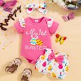 thumbnail image 2 of TOWED22 Newborn Baby Girl Clothes Infant Outfits Summer Shorts Set Floral Romper+Cute Baby Skirt +Headband Pink,9-12 M, 2 of 8