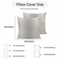 thumbnail image 2 of Grey Striped Outdoor Pillow Covers 26x26 Inch Throw Pillow Covers Set of 2 Waterproof Decorative Pillow Cases Farmhouse Beige Stripes Vintage Rustic Cushion Covers for Patio Furniture Garden Couch, 2 of 8