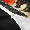 thumbnail image 3 of Metsweet Animal Dragon Bedding, Japanese Samurai Duvet Cover Full, Black Red White,Black Reversible,3pcs,1 Duvet Cover and 2 Pillowcases, 3 of 5