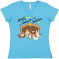 thumbnail image 3 of Inktastic Jesus is the Reason for the Season Christmas Nativity Women's V-Neck T-Shirt, 3 of 5