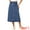Mid-Blue, variant on DARING DIVA Women's High Waisted Flap Pocket A-Line Vintage Denim Maxi Skirt M Dark Blue