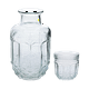thumbnail image 3 of Jarra de Vidrio con Vaso, Diseño Rombo con Textura en Relieve, Mesa de Noche, Perfecto para Agua, Jugos o Infusiones, Capacidad 577 ml/ 207 ml, 3 of 12