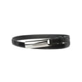 thumbnail image 1 of 3/4 Inch (19mm) Rectangular Stitching Feather Edged Skinny Faux Patent Leather Dress Belt, 1 of 2