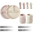 thumbnail image 2 of Set de alimentación para bebés PandaEar con placa de succión dividida de silicona, 2 tazas, 2 of 7