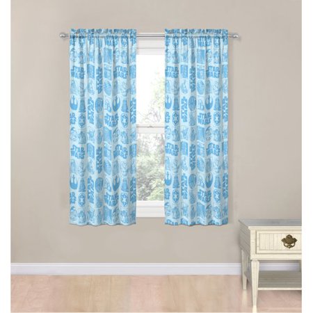 Star Wars Blue Galactic Grid 63 Drapes Walmart Com