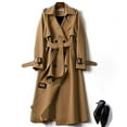 thumbnail image 2 of DondPO Trench Coat Women Trench Windbreaker Outerwear Fit Coat Women Solid Long Overcoat Slim Jacket Women's Coat Womens Coats Fall Coats for Women Brown L, 2 of 7