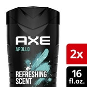 Axe Apollo Refreshing Daily Use Men's Body Wash Twin Pack All Skin Sage & Cedarwood, 16 oz