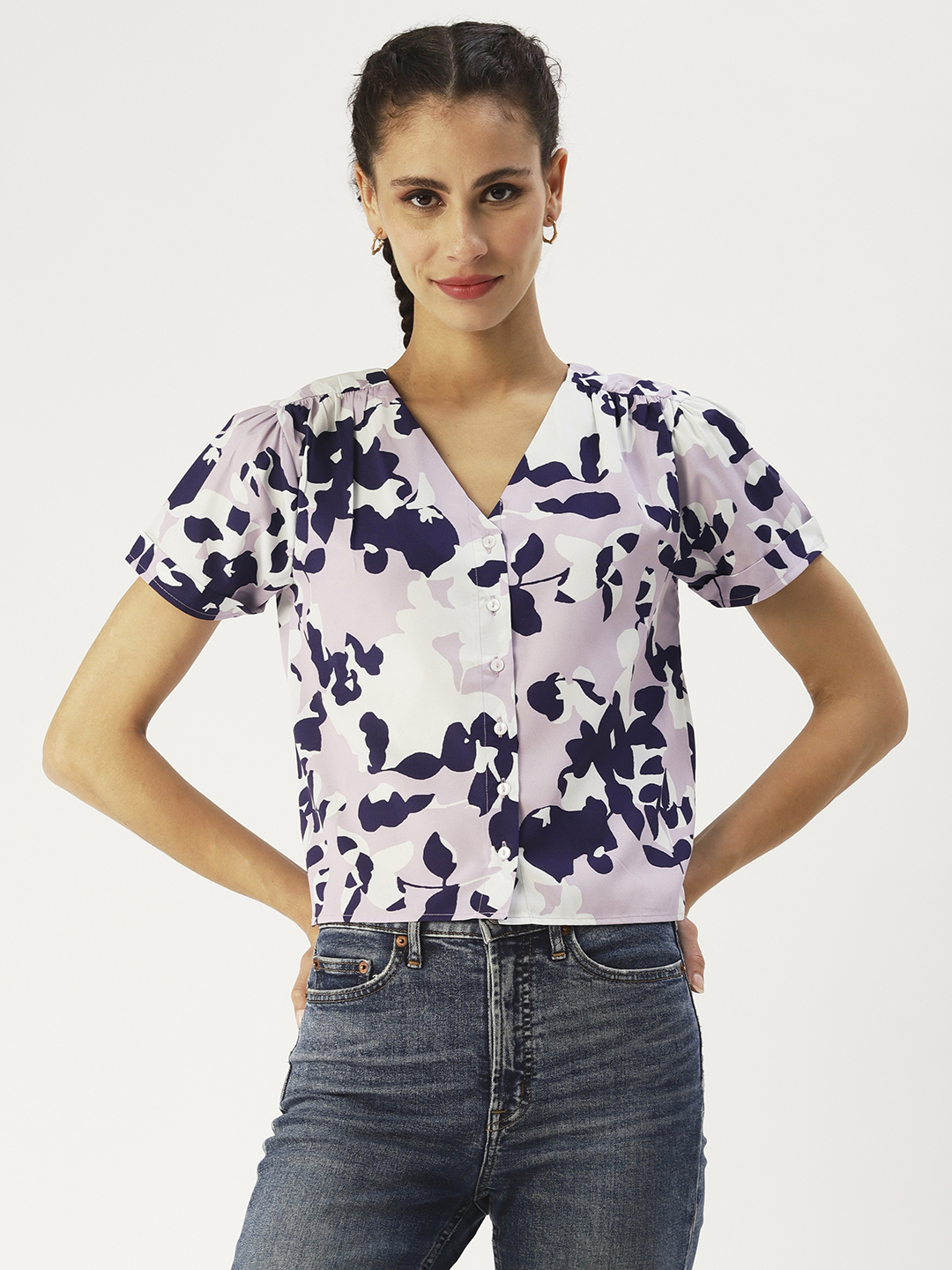 UPPADA Chiffon Tops For Women Dressy Casual Square Neck T-shirt