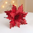 thumbnail image 5 of 10 PCS Glitter Poinsettias Artificial Christmas Flowers Xmas Tree Ornaments for Wreath Year Party Wedding Decorations, Champagne, 5 of 6