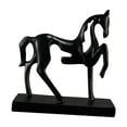thumbnail image 4 of Figura de caballo, escultura animal, decoración del hogar, adorno artístico, artesanía decorativa de caballo negro, 4 of 9