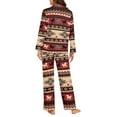 thumbnail image 3 of SEANATIVE Aztec Tribal Button Up Pajamas for Women Geometric Print Long Sleeve Top and Pants Loungewear Size 4XL Women Sleepwear 2 Piece Ladies Nightwear Outfits with Pockets, 3 of 7