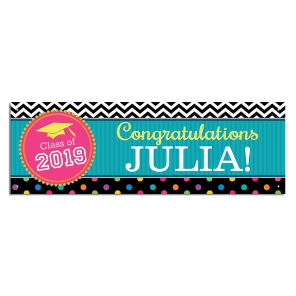 Personalized Congrats! Graduation Party Banner