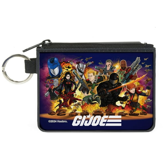 GI Joe Wallet, Coin Purse, GI Joe Universe Agents Explosion Group Pose and Logo Blue, Canvas
