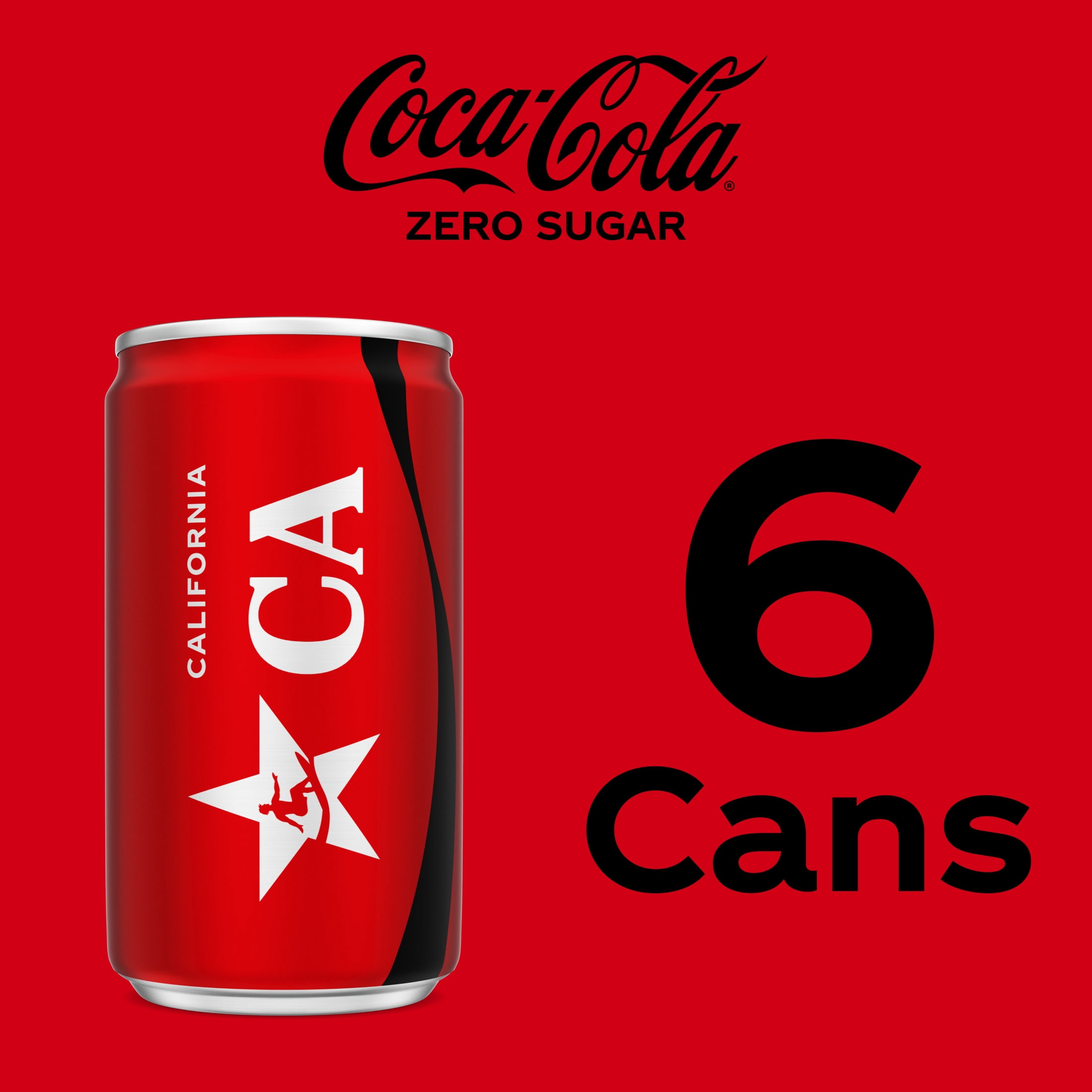 Coca-Cola Zero Sugar Soda Pop Mini Cans, 7.5 fl oz, 6 Pack